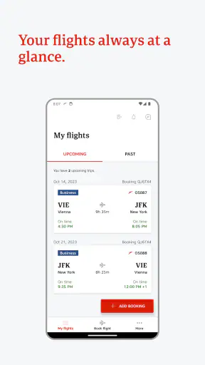Austrian Airlines screenshot