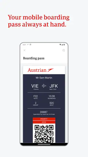 Austrian Airlines screenshot