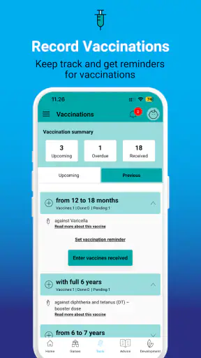 Bebbo parenting app screenshot