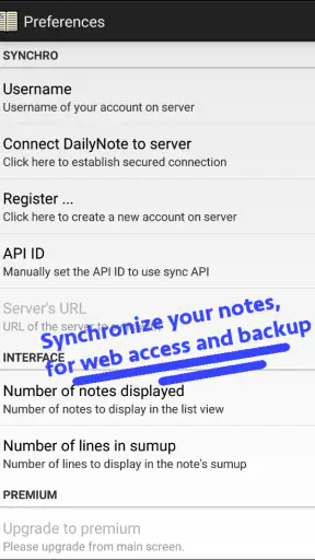 Daily Note screenshot