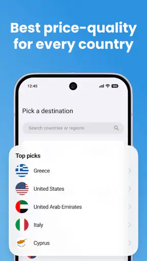 eSim Prepaid Mobile Travel App screenshot