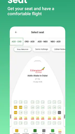 Ethiopian Airlines screenshot