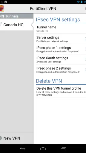 FortiClient VPN screenshot