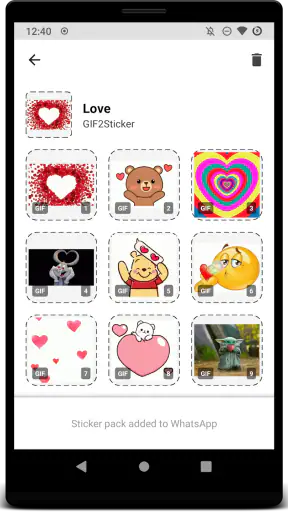 GIF2Sticker Animated Stickers screenshot