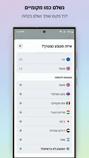 LAYA - ארנק דיגיטלי למטיילים screenshot