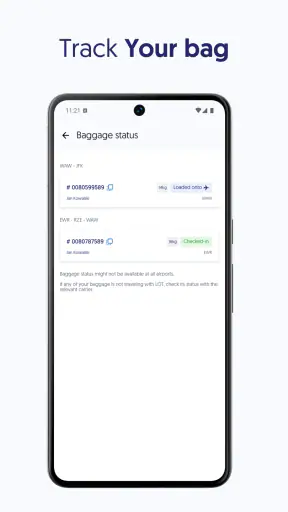 LOT Polish Airlines screenshot
