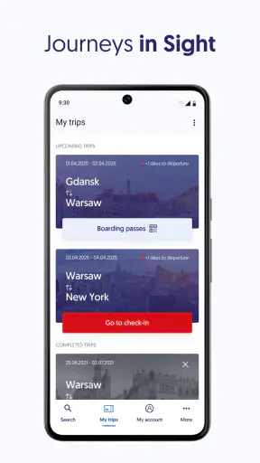 LOT Polish Airlines screenshot