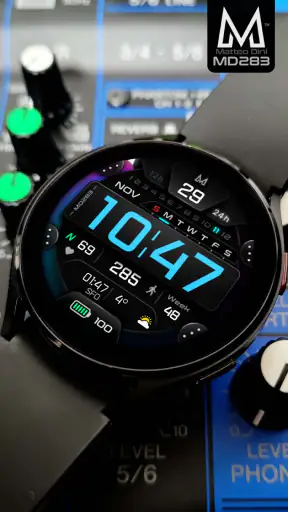 MD283 3D Digital watch face screenshot