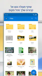 OneDrive – אחסון בענן screenshot