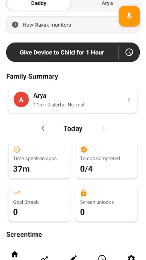 Raxak: Parental Control App screenshot