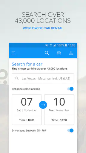 Rentalcars.com Car Rental App screenshot