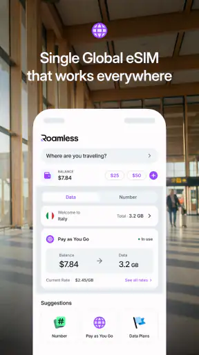 Roamless: eSIM & 2nd Number screenshot