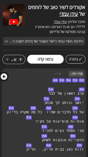 TAB4U - אקורדים | מילים לשירים screenshot
