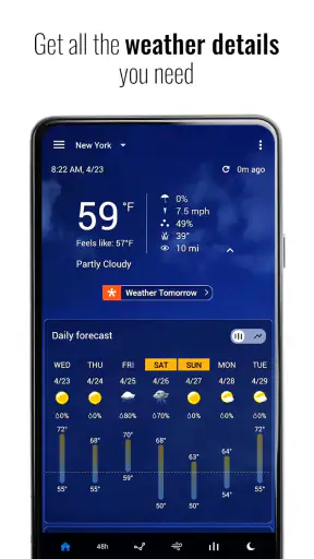 Transparent clock & weather screenshot