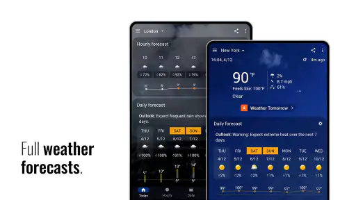 Transparent clock & weather screenshot