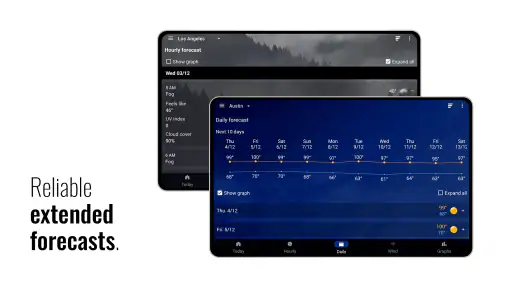 Transparent clock & weather screenshot