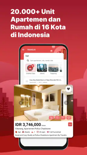 Travelio: Sewa Apartemen Rumah screenshot