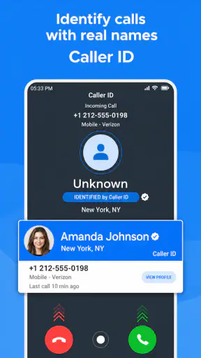 True ID שם המתקשר כתובת ומיקום screenshot