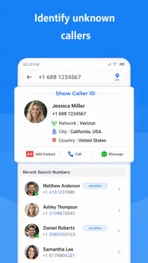 True ID שם המתקשר כתובת ומיקום screenshot