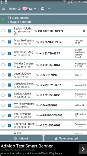 Twitch 2! Contacts Formatter screenshot