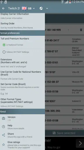 Twitch 2! Contacts Formatter screenshot
