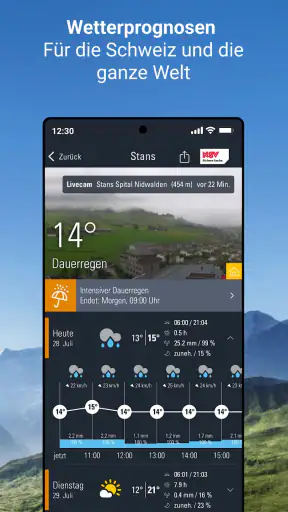 Wetter Alarm Schweiz - Meteo screenshot