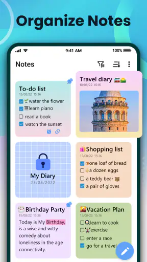 הערות - פנקס ומחברת screenshot