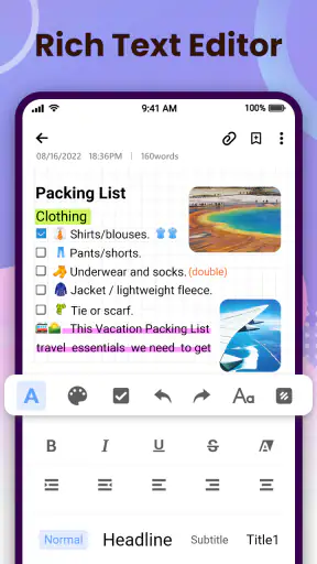 הערות - פנקס ומחברת screenshot