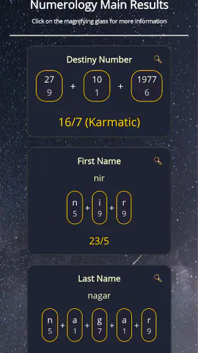 מחשבון נומרולוגי מקצועי screenshot