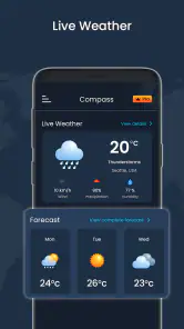 מצפן דיגיטלי ומזג אוויר חי screenshot