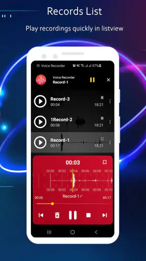מקליט קול HD - מקליט אודיו וסא screenshot