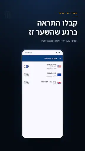 שער הדולר והיורו – בנק ישראל screenshot