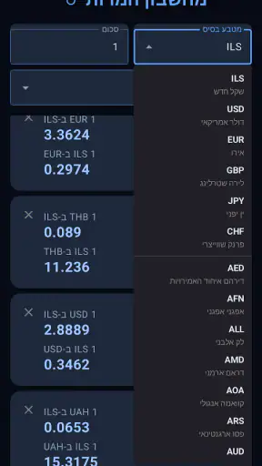 שער יציג עדכני של שקל חדש screenshot