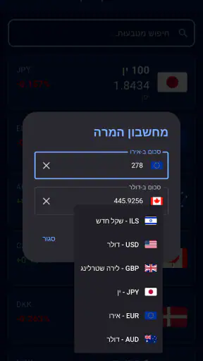 שערי חליפין רשמיים בנק ישראל screenshot