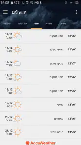 תחזית מזג האוויר : AccuWeather screenshot