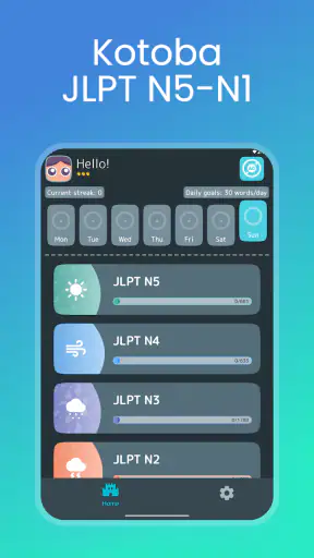 Japanese Vocabulary: N5-N1 screenshot