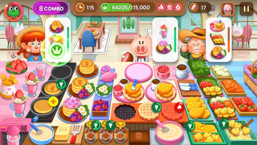 LINE シェフ かわいいクッキングゲームでレストラン経営！ screenshot