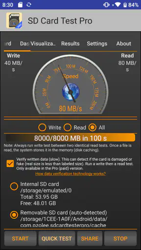 SD Card Test Pro screenshot