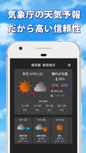 天気予報アプリ screenshot