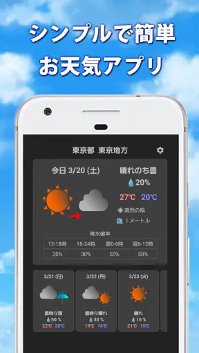 天気予報アプリ screenshot