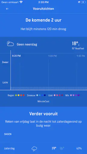 AccuWeather weerbericht screenshot