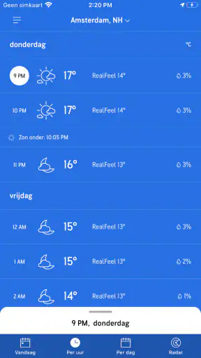 AccuWeather weerbericht screenshot