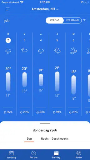 AccuWeather weerbericht screenshot