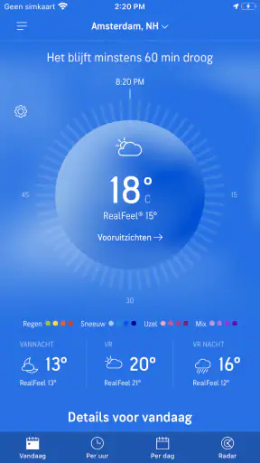 AccuWeather weerbericht screenshot