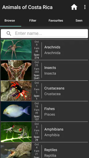 Animals of Costa Rica screenshot