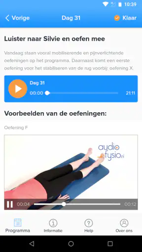 AudioFysio Lage Rugpijn App screenshot