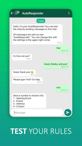 AutoResponder voor WA screenshot