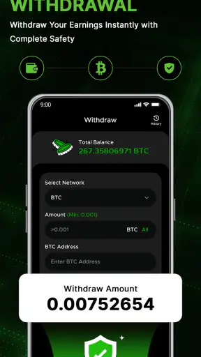 BitCloudFarm Miner, BTC Mining screenshot