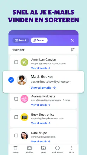 Blijf op orde met Yahoo Mail screenshot