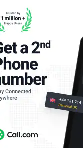 Call.com: 2nd Phone Number App screenshot